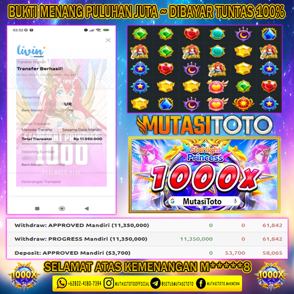 KEMENANGAN STARLIGHT PRINCESS 1000