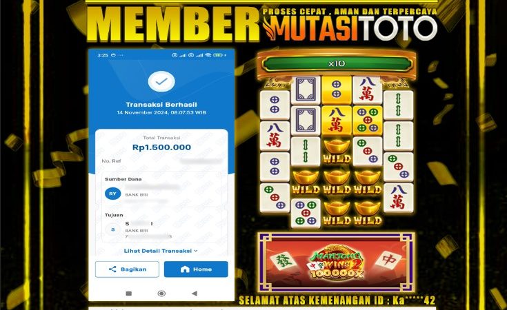 KEMENANGAN MEMBER WITHDRAW BERMAIN DI MAHJONG WINS 2