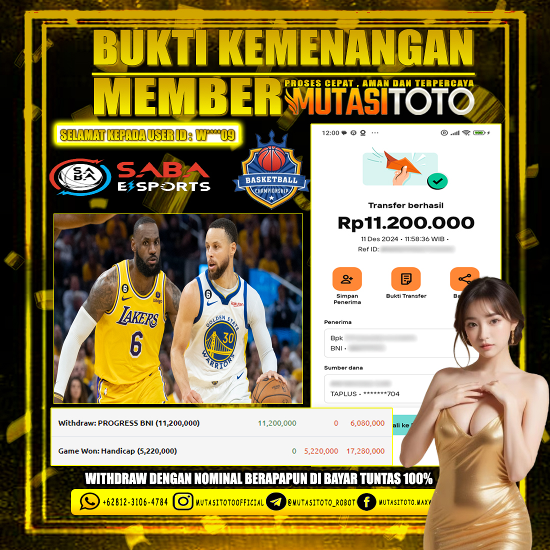 KEMENANGAN MEMBER BERMAIN DI SABA SPORTSBOOK