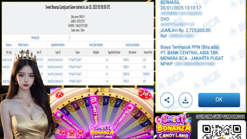 KEMENANGAN MEMBER BERMAIN DI LIVE- SWEET BONANZA CANDYLAND