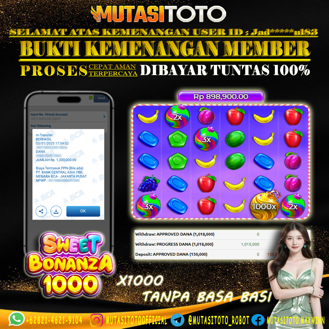 WITHDRAW SWEET BONANZA 1000