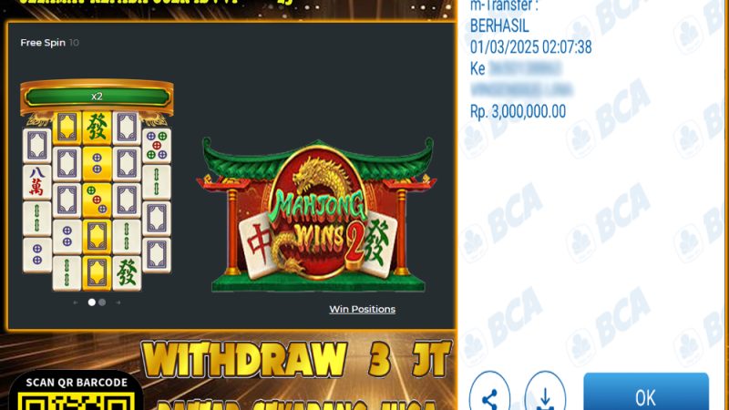 KEMENANGAN MEMBER BERMAIN DI MAHJONG WINS 2 PRAGMATIC PLAY