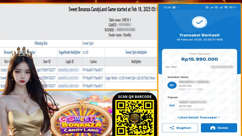 KEMENANGAN MEMBER BERMAIN DI LIVE – SWEET BONANZA CANDYLAND