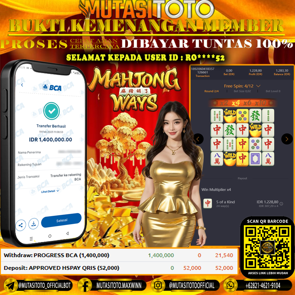 KEMENANGAN MEMBER BERMAIN DI MAHJONG WAYS PG SOFT