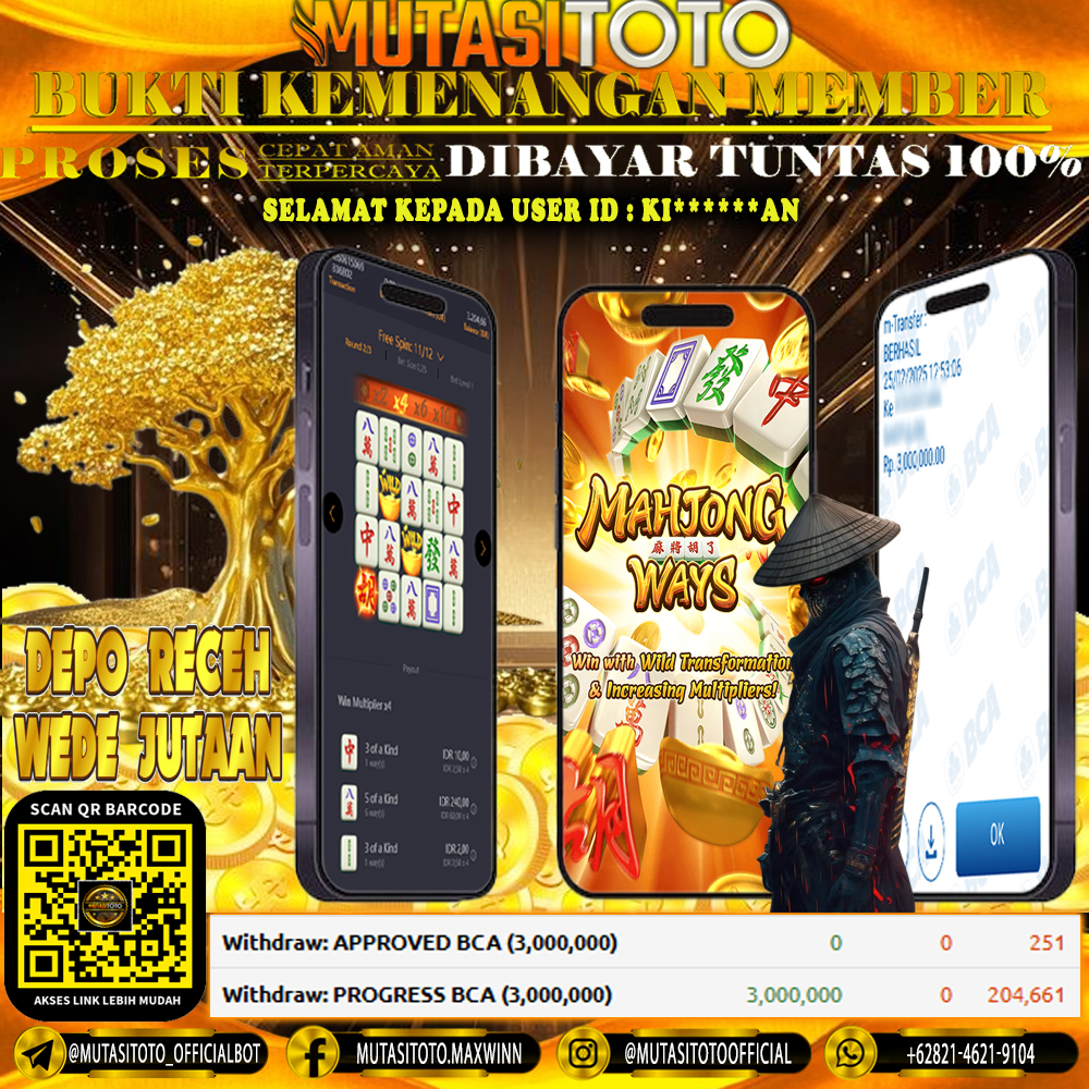 KEMENANGAN MEMBER BERMAIN DI MAHJONG WAYS PG SOFT