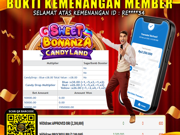 KEMENANGAN MEMBER BERMAIN DI LIVE – SWEET BONANZA CANDYLAND