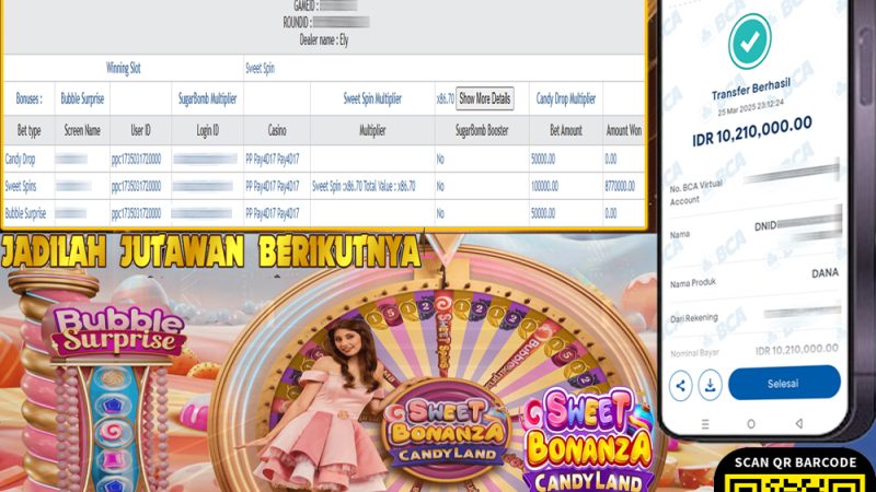 KEMENANGAN MEMBER BERMAIN DI LIVE – SWEET BONANZA CANDYLAND