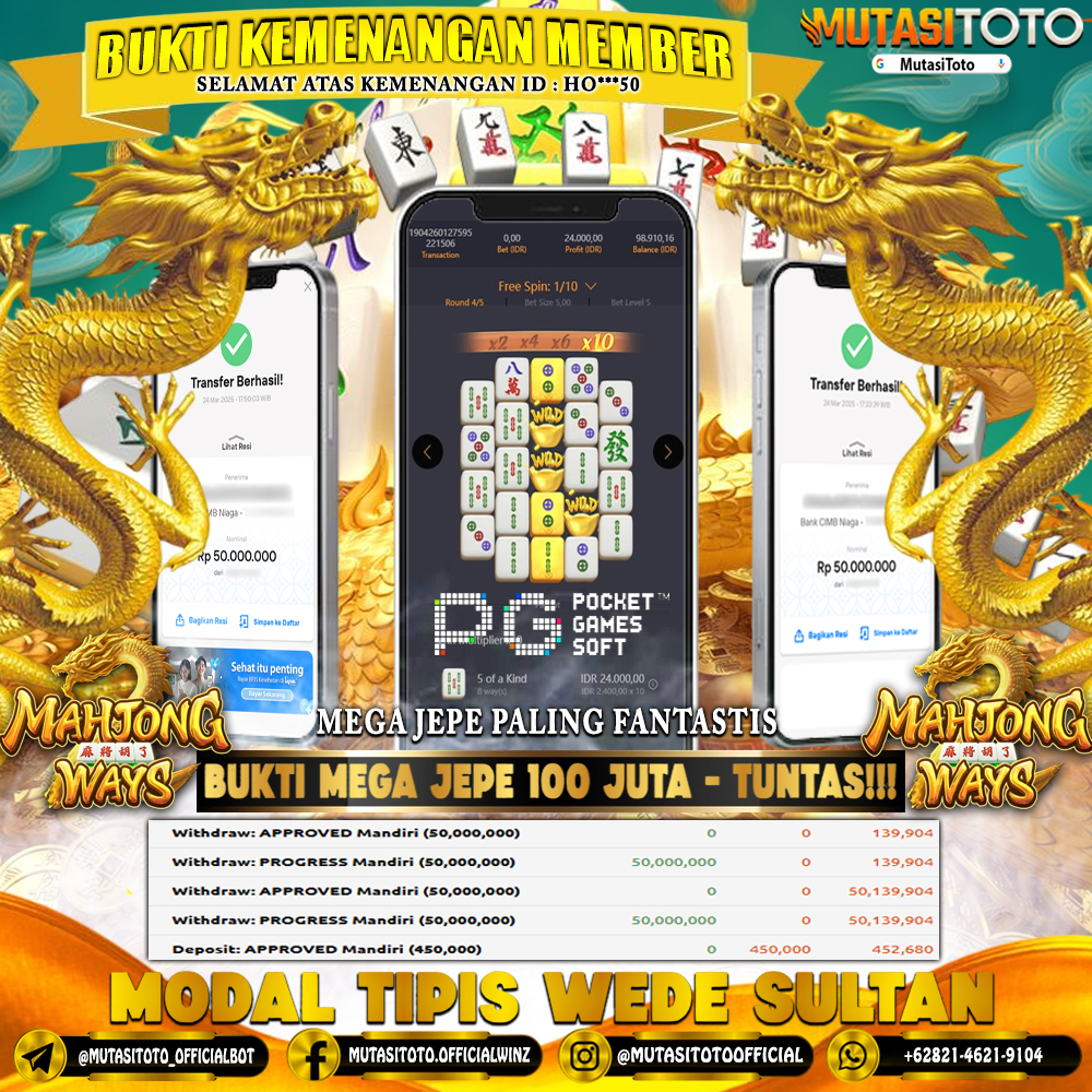 KEMENANGAN MEMBER BERMAIN DI MAHJONG WAYS  PG SOFT