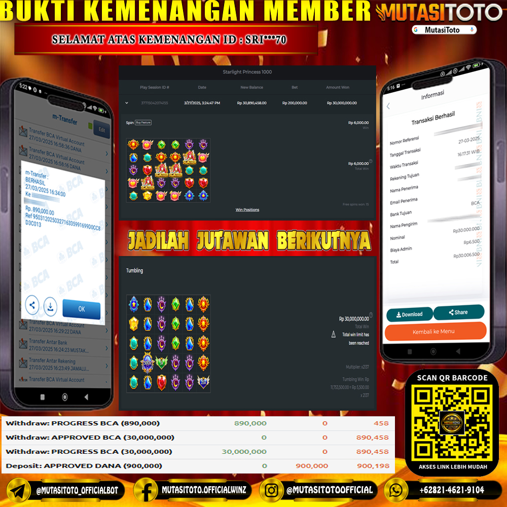 KEMENANGAN MEMBER BERMAIN DI STARLIGHT PRINCESS 1000