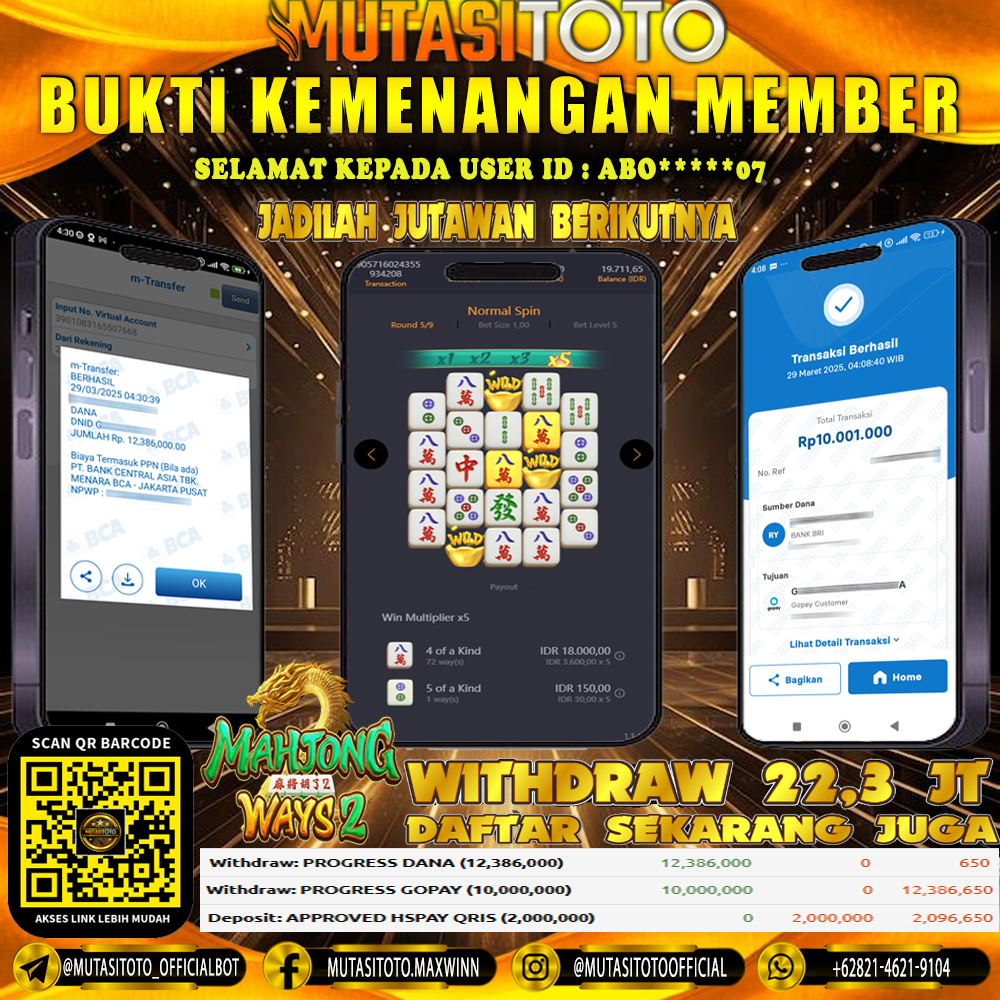 KEMENANGAN MEMBER BERMAIN DI MAHJONG WAYS  PG SOFT