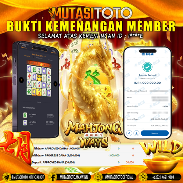 KEMENANGAN MEMBER BERMAIN DI MAHJONG WAYS  PG SOFT