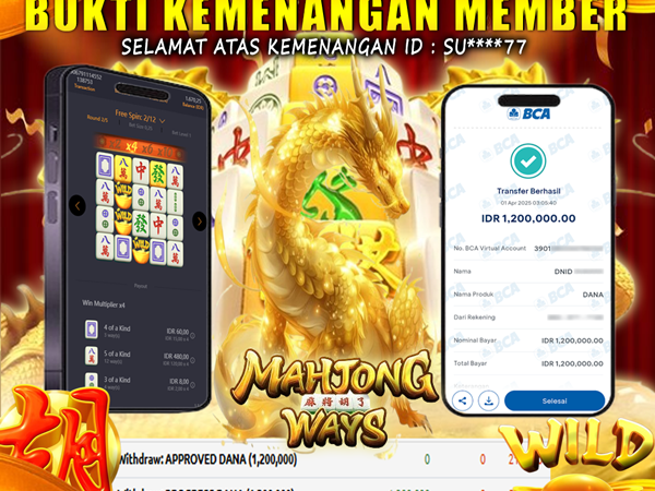 KEMENANGAN MEMBER BERMAIN DI MAHJONG WAYS  PG SOFT