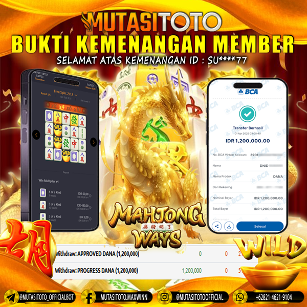 KEMENANGAN MEMBER BERMAIN DI MAHJONG WAYS  PG SOFT