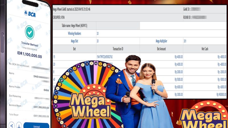 BUKTI KEMENANGAN MEMBER BERMAIN  DI LIVE CASINO-MEGAWHEEL