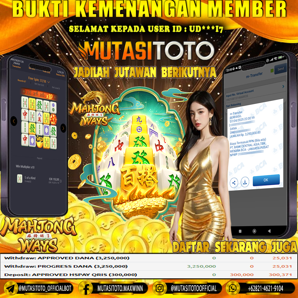 KEMENANGAN MEMBER BERMAIN DI MAHJONG WAYS PG SOFT