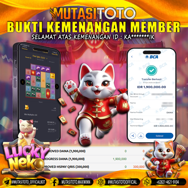 KEMENANGAN MEMBER BERMAIN DI LUCKY NEKO PG SOFT