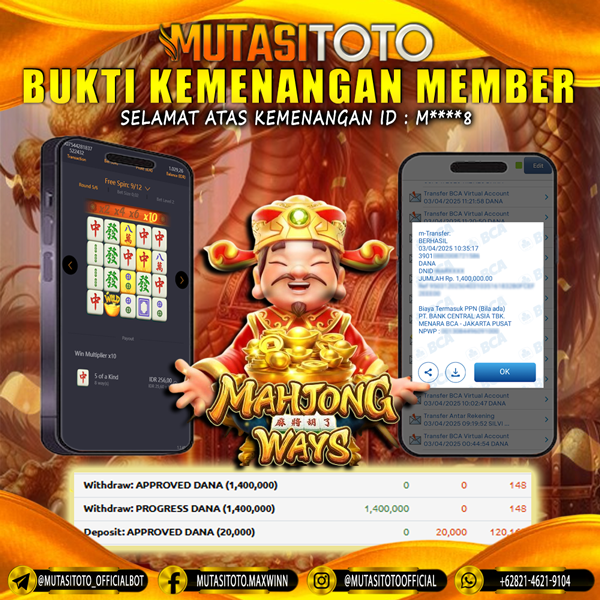 KEMENANGAN MEMBER BERMAIN DI MAHJONG WAYS PG SOFT
