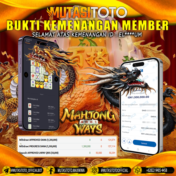 KEMENANGAN MEMBER BERMAIN DI MAHJONG WAYS PG SOFT