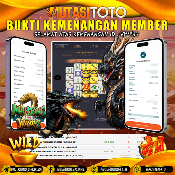 KEMENANGAN MEMBER BERMAIN DI MAHJONG WAYS 2 PG SOFT