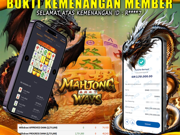 KEMENANGAN MEMBER BERMAIN DI MAHJONG WAYS PG SOFT