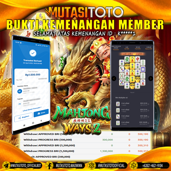 KEMENANGAN MEMBER BERMAIN DI MAHJONG WAYS 2 PG SOFT