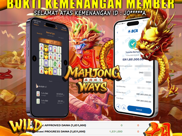 KEMENANGAN MEMBER BERMAIN DI MAHJONG WAYS PG SOFT