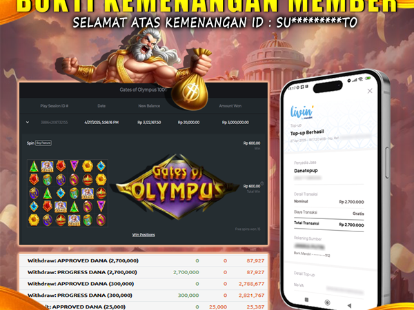 KEMENANGAN MEMBER BERMAIN DI GATES OF OLYMPUS