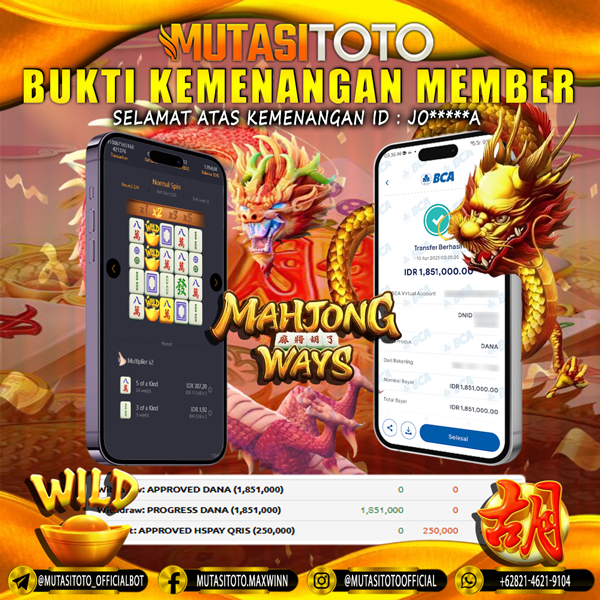 KEMENANGAN MEMBER BERMAIN DI MAHJONG WAYS PG SOFT