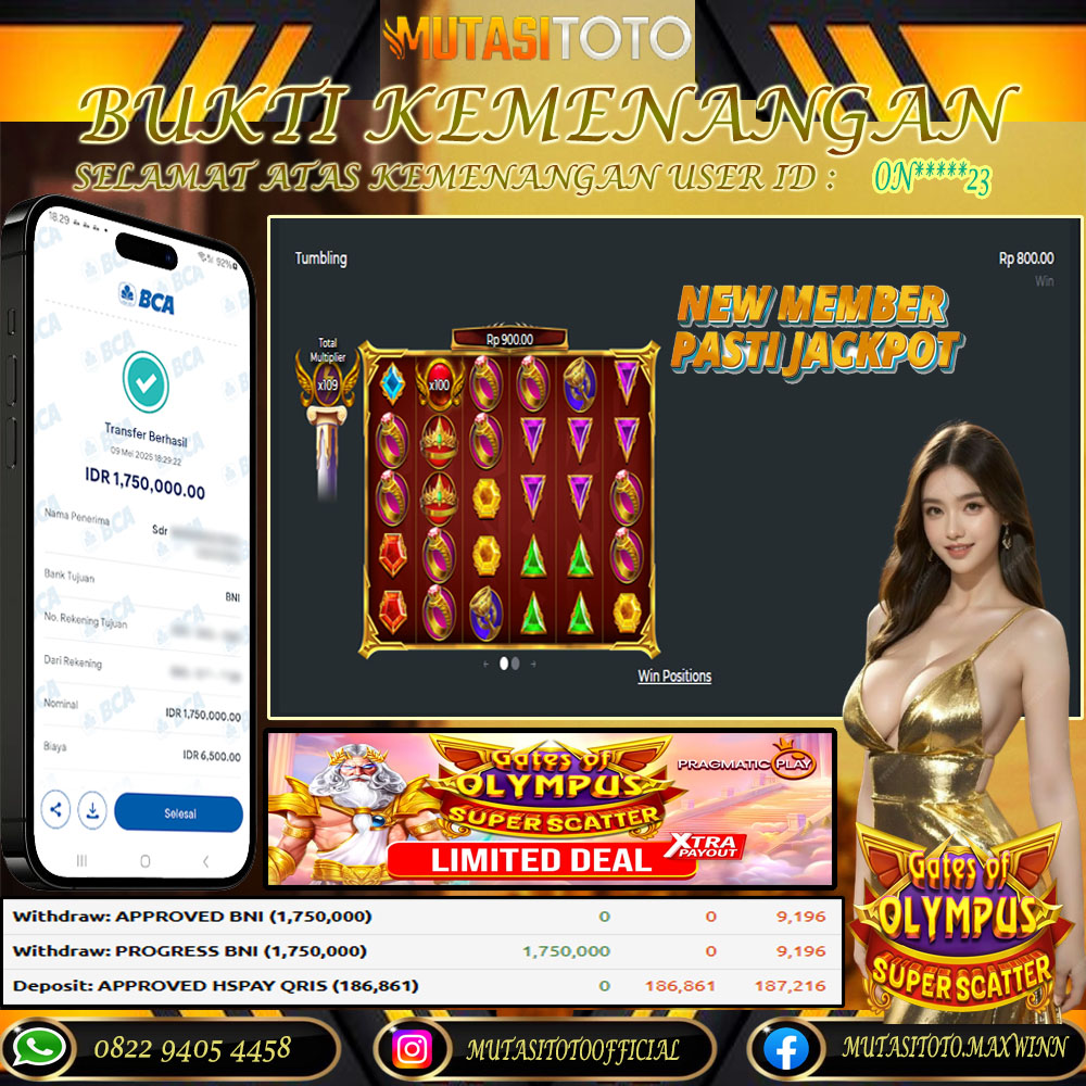 KEMENANGAN MEMBER BERMAIN DI GATES OF OLYMPUS SUPER SCATTER