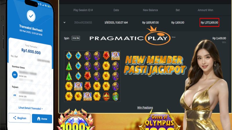 KEMENANGAN MEMBER BERMAIN DI GATES OF OLYMPUS 1000