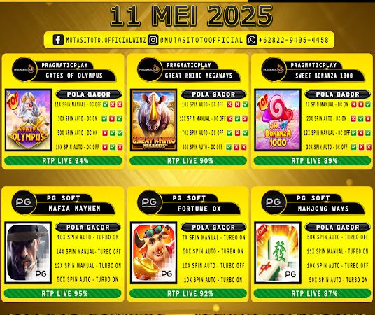 POLA GACOR TERUPDATE 11 MEI 2025 – MUTASITOTO