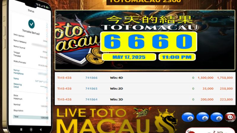 KEMENANGAN MEMBER BERMAIN TOGEL – TOTOMACAU 2300