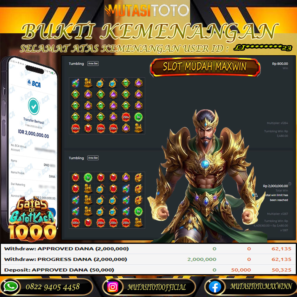 KEMENANGAN MEMBER BERMAIN DI GATES OF GATOTKACA 1000