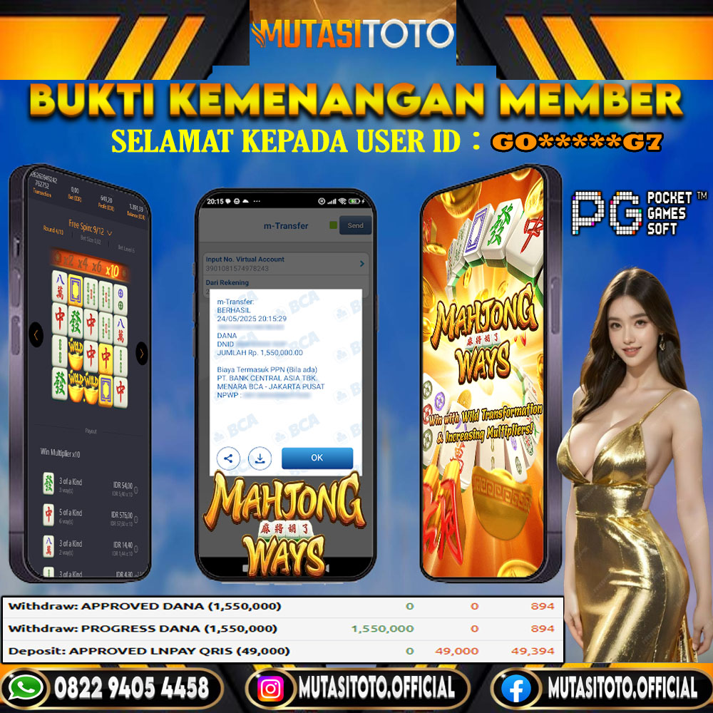 KEMENANGAN MEMBER BERMAIN DI MAHJONG WAYS PG SOFT