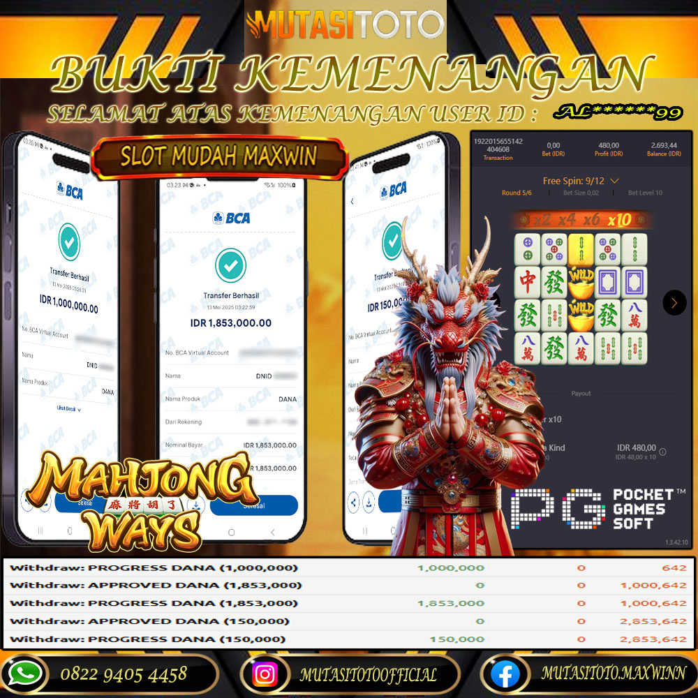 KEMENANGAN MEMBER BERMAIN DI MAHJONG WAYS  PG SOFT