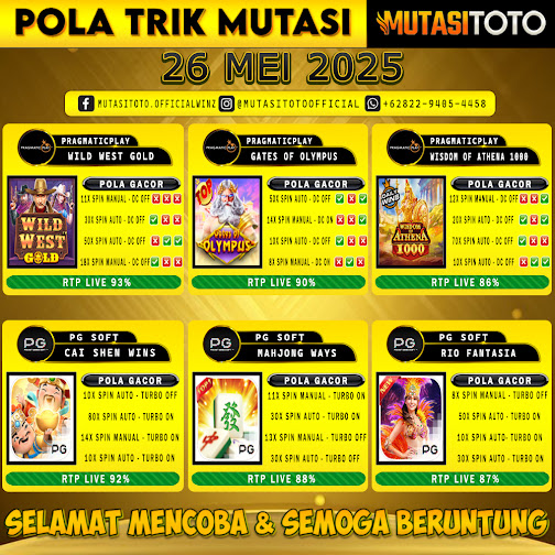 POLA GACOR TERUPDATE 26 MEI 2025 – MUTASITOTO