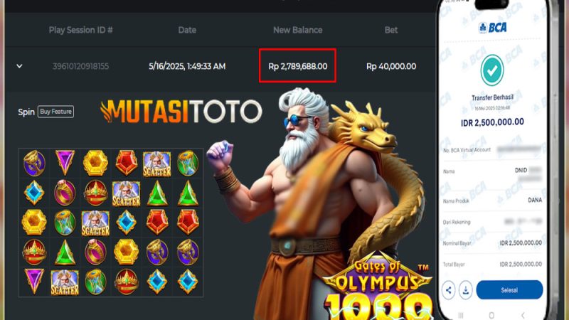 KEMENANGAN MEMBER BERMAIN DI GATES OF OLYMPUS 1000