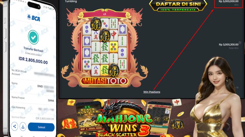 KEMENANGAN MEMBER BERMAIN DI MAHJONG WINS 3 PRAGMATIC PLAY