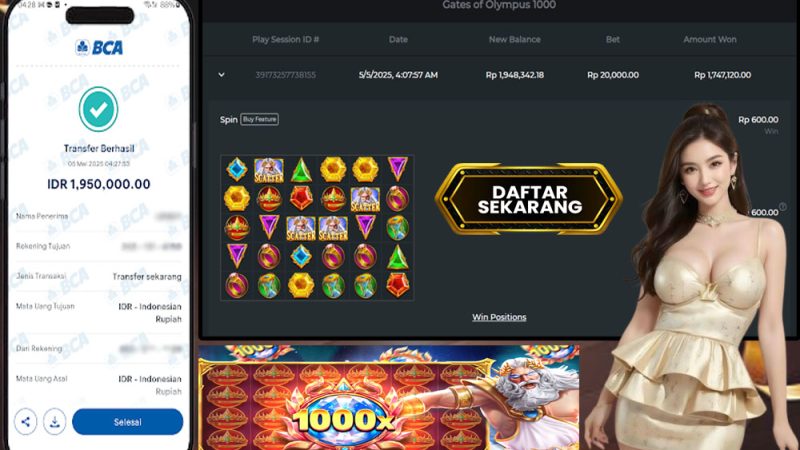 KEMENANGAN MEMBER BERMAIN DI GATES OF OLYMPUS 1000