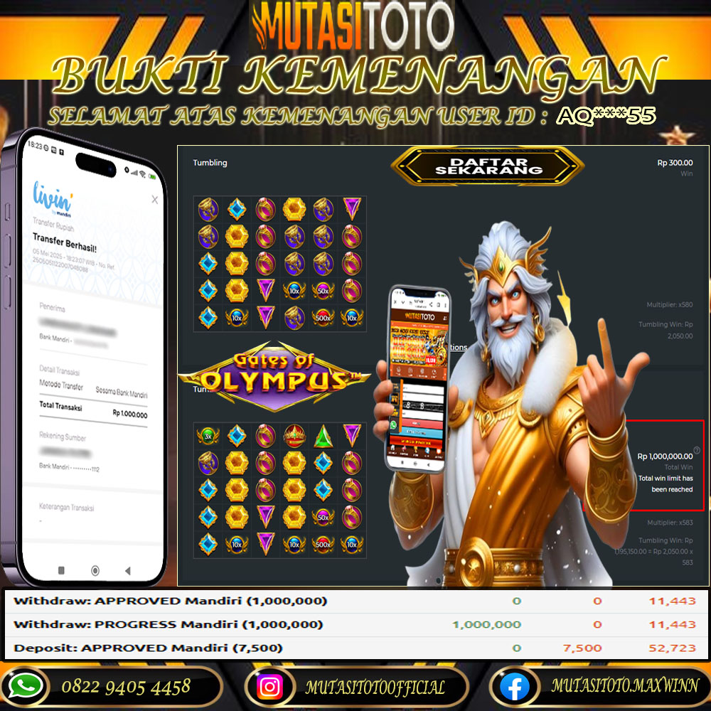 KEMENANGAN MEMBER BERMAIN DI GATES OF OLYMPUS