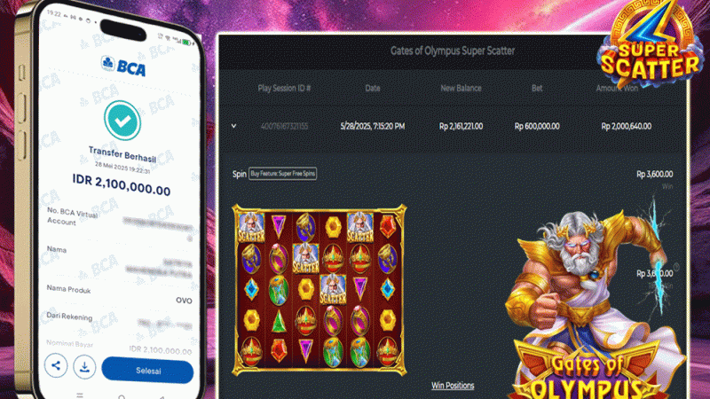 KEMENANGAN MEMBER BERMAIN DI GATES OF OLYMPUS SUPER SCATTER