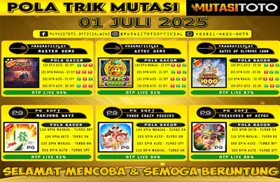 POLA GACOR TERUPDATE 01 JULY 2025 – MUTASITOTO