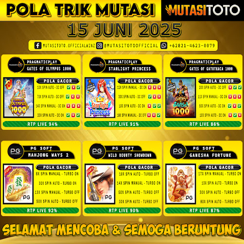 POLA GACOR TERUPDATE 15 JUNI 2025 – MUTASITOTO