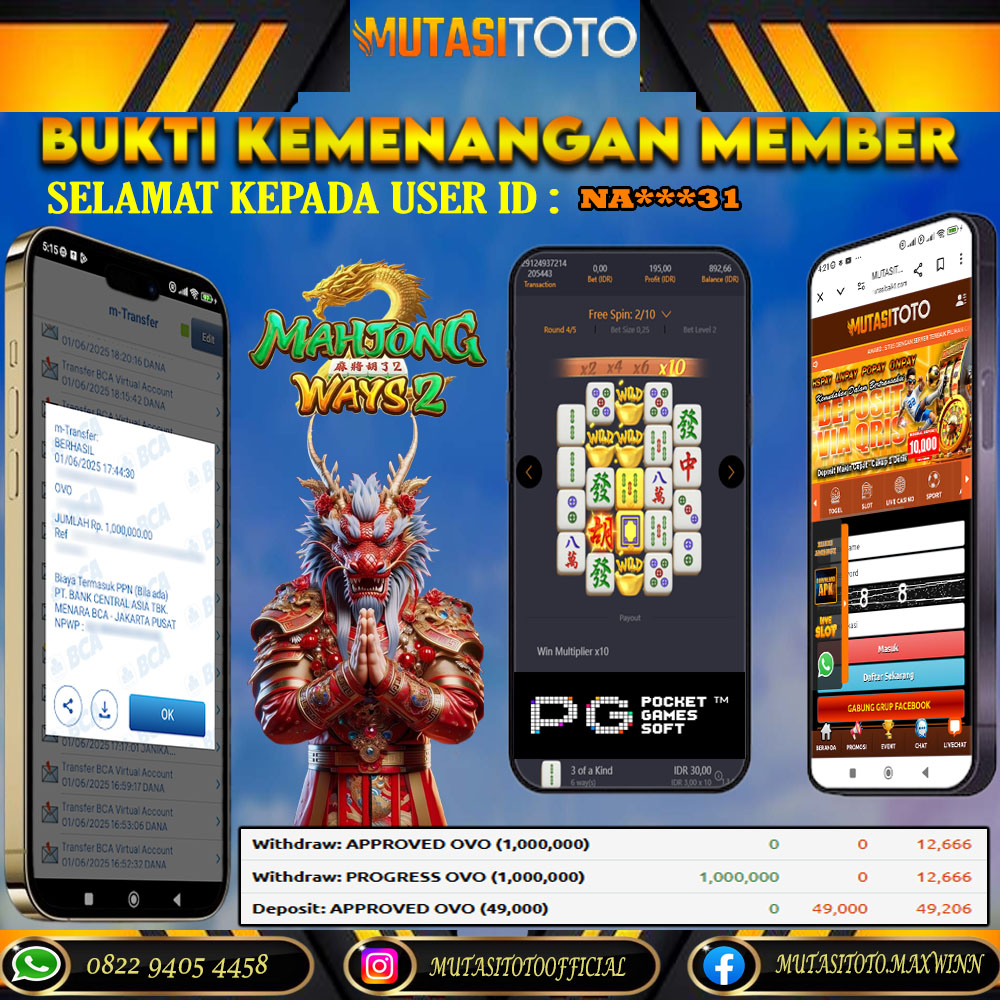 KEMENANGAN MEMBER BERMAIN DI MAHJONG WAYS 2 PG SOFT