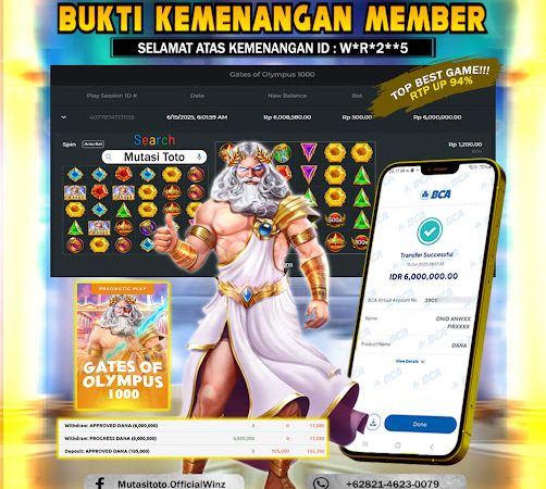 KEMENANGAN MEMBER BERMAIN DI GATES OF OLYMPUS 1000
