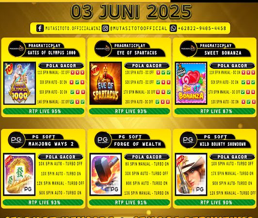 POLA GACOR TERUPDATE 03 JUNI 2025 – MUTASITOTO