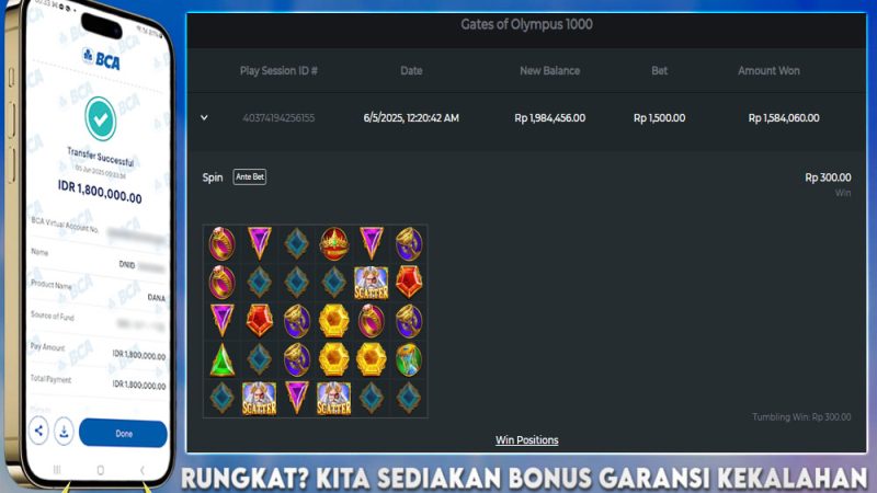 KEMENANGAN MEMBER BERMAIN DI GATES OF OLYMPUS 1000