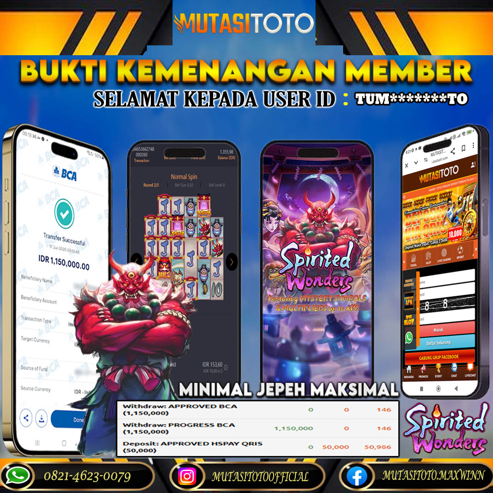 KEMENANGAN MEMBER BERMAIN DI SPIRITED WONDERS