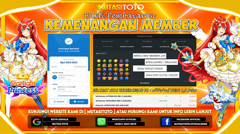 KEMENANGAN MEMBER BERMAIN DI STARLIGHT PRINCESS