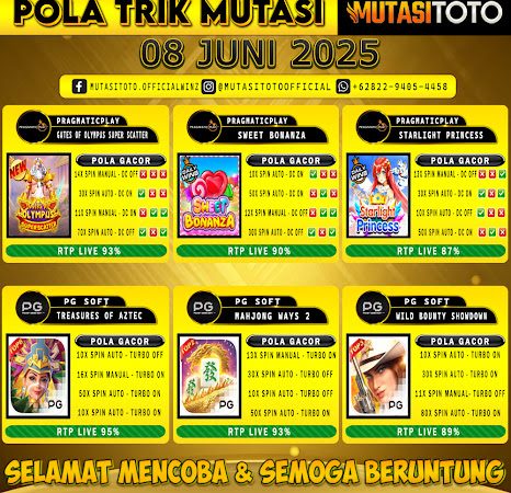 POLA GACOR TERUPDATE 08 JUNI 2025 – MUTASITOTO